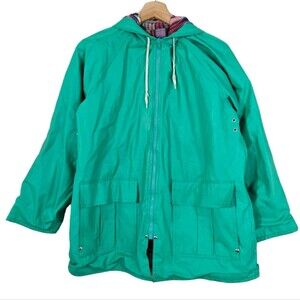 Misty Harbor Vintage Emerald Green Rain Coat womens size small